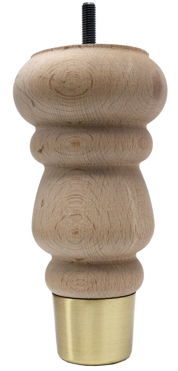 Monica Furniture Legs with Brushed Brass Leg Cups Heritage Components