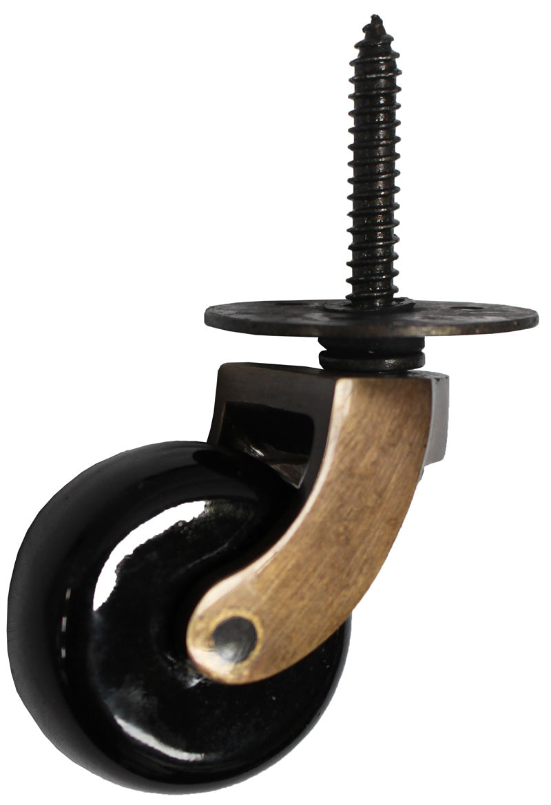 Antique Screw Castor with Black Ceramic Wheel Castors