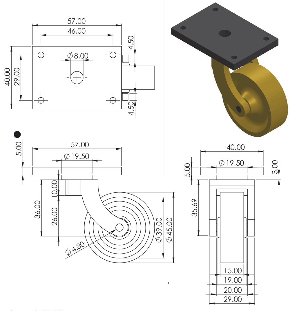 Antique Castor Universal Plate | Furniture Castors – Heritage Components