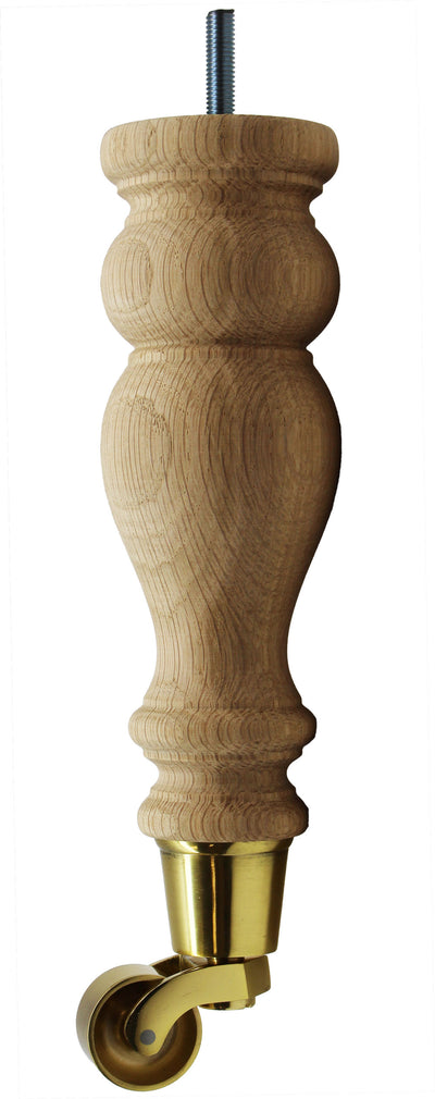 Blenheim Oak Turned Furniture Legs With Castors