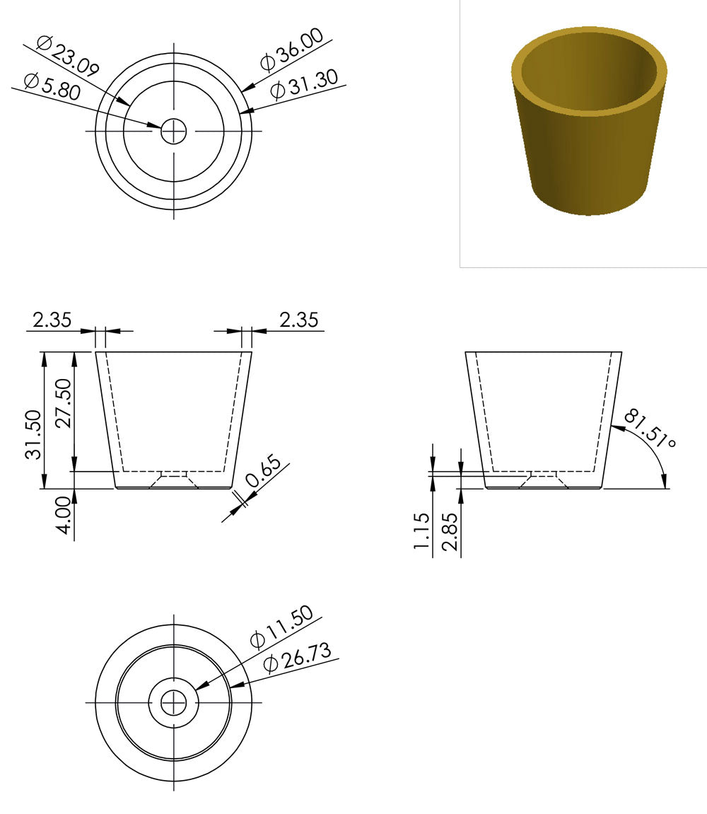 Renoir Brushed Nickel Leg Cup