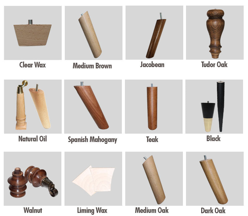 Miranda Wooden Furniture Legs Medium Raw