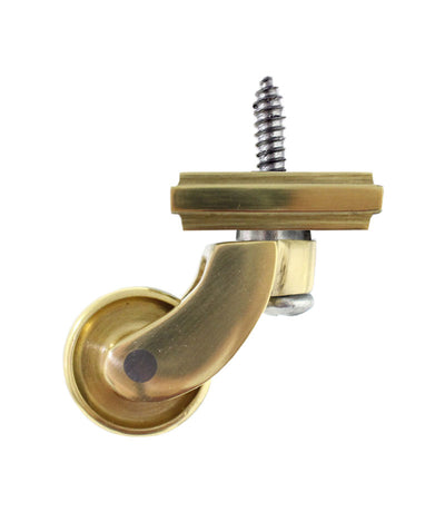 Brass Screw Castor with Square Embellisher 19mm