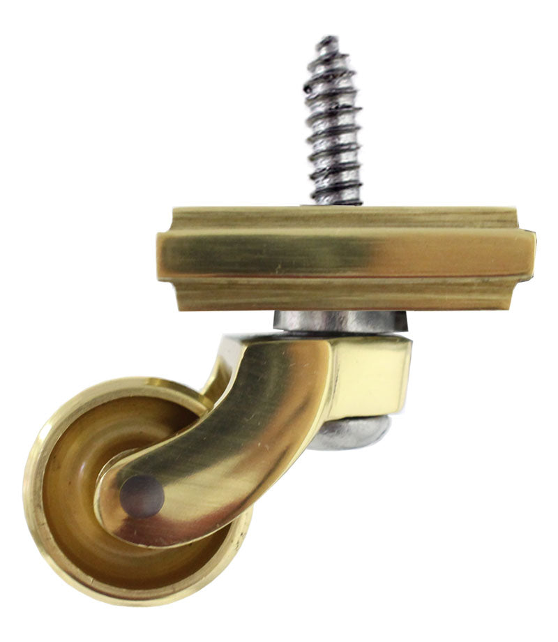 Brass Screw Castor with Square Embellisher 22mm