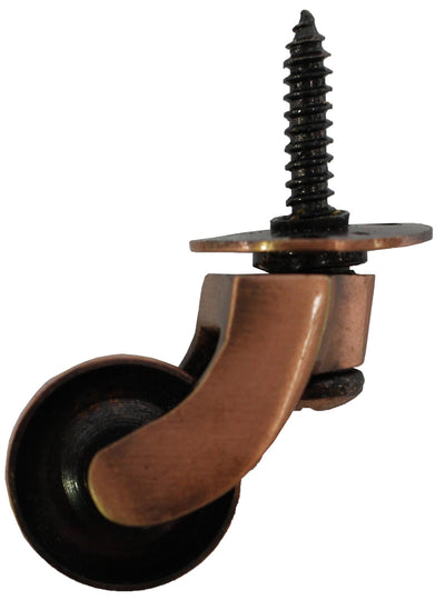 Antique Copper Castor Screw Plate - 1 Inch (25mm) - Including Screws