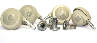 Ball Castors - Pebble Grey - Thorn Pin with Cast Socket - Set of 4