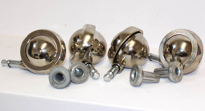 Ball Castors - Silver - Thorn Pin with Cast Socket - Set of 4
