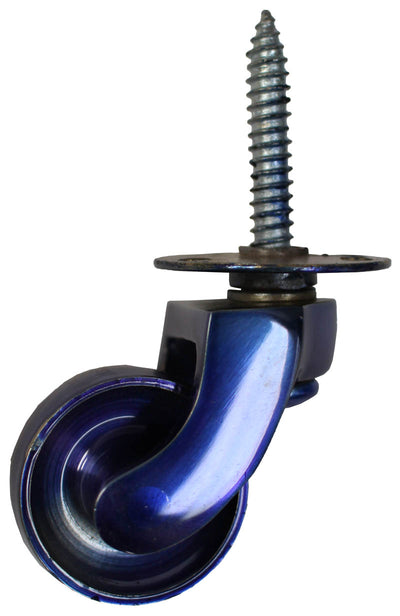 Blue Brass Castor Screw Plate - 1 1/4 Inch (32mm) - Including Screws