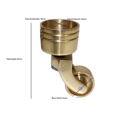 Regency Brass Round Cup Castor 25mm