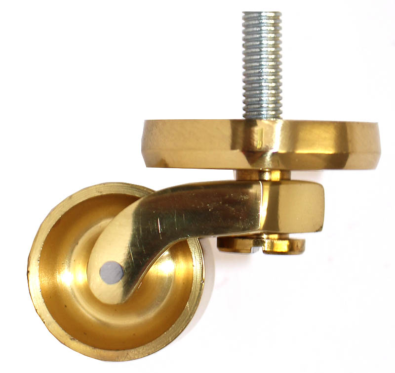 Brass Castor Round Shallow Cup Extra Large with 5/16 Threaded Bolt (United States)