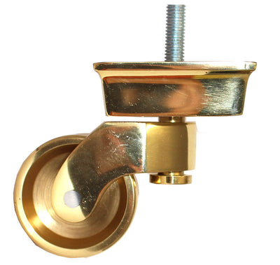 Brass Castor Square Shallow Cup Extra Large with 5/16 Threaded Bolt (United States)