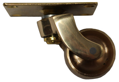 Brass Castor Universal Plate - 1 1/4 Inch (32mm) - Including Screws