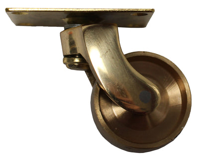 Brass Castor Universal Plate - 1 1/2 Inch (38mm) - Including Screws