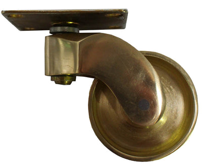Brass Castor Universal Plate - 2 1/2 Inch (60mm) - Including Screws