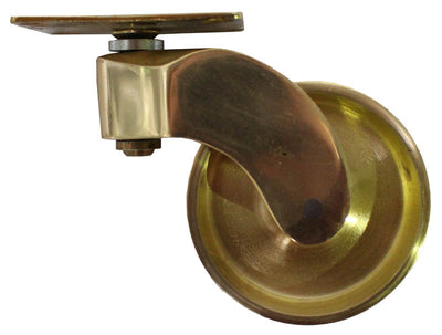 Brass Castor Universal Plate - 3 Inch (75mm) - Including Screws