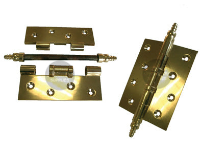 Brass Hinge with Finials, Including Screws