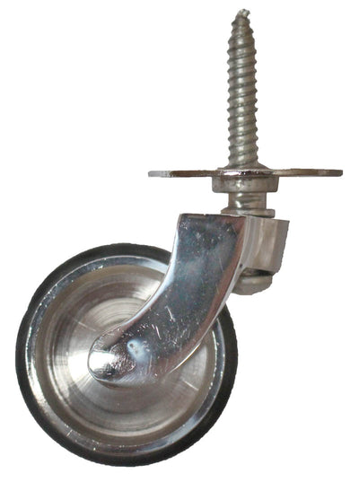 Chrome Screw Castor with Rubber Tyre