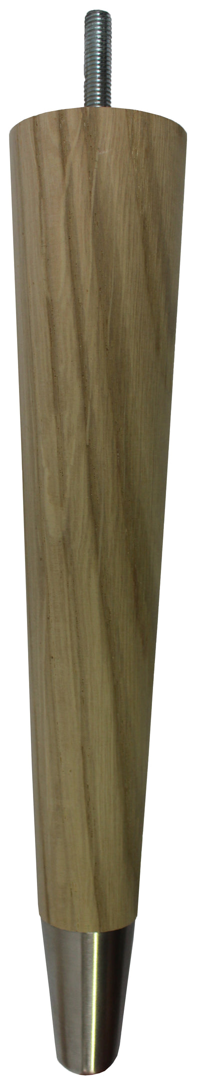 Liva Solid Oak Tapered Furniture Legs - Raw Finish - Satin Slipper Cups - Set of 4