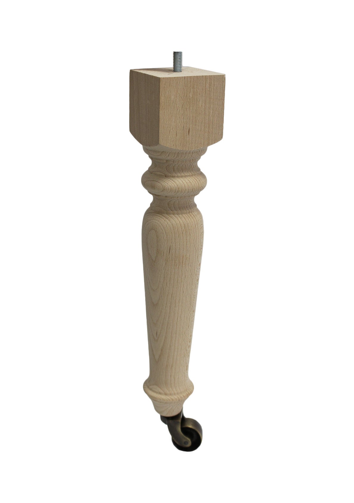 Moselle Turned Furniture Legs With Grip Neck Castors