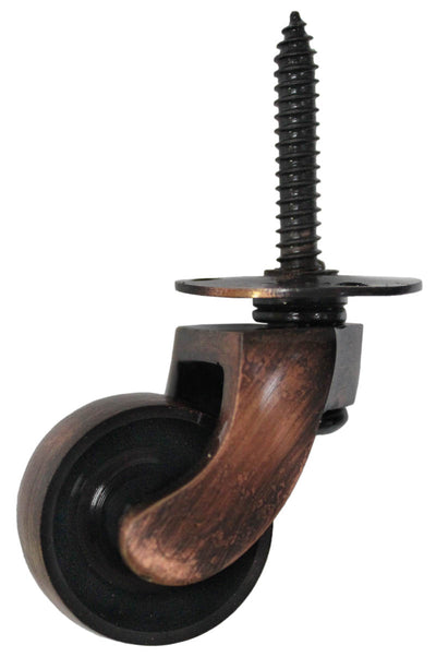 Oil Bronze Castor Screw Plate - 1 1/4 Inch (32mm) - Including Screws
