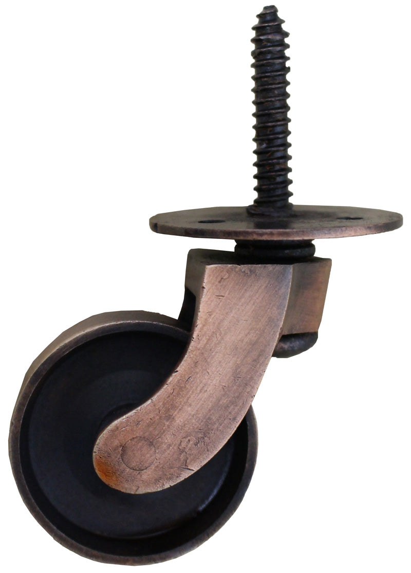 Oil Bronze Castor Screw Plate - 1 1/2 Inch (38mm) - Including Screws
