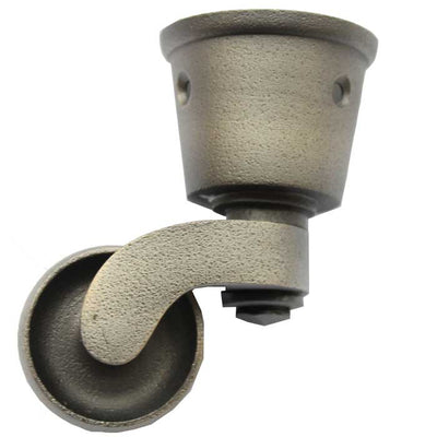 Pewter Brass Castor Round Cup  - 1 1/4 Inch (32mm) - Including Screws