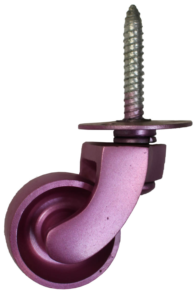 Pink Brass Castor Screw Plate - 1 1/4 Inch (32mm) - Including Screws