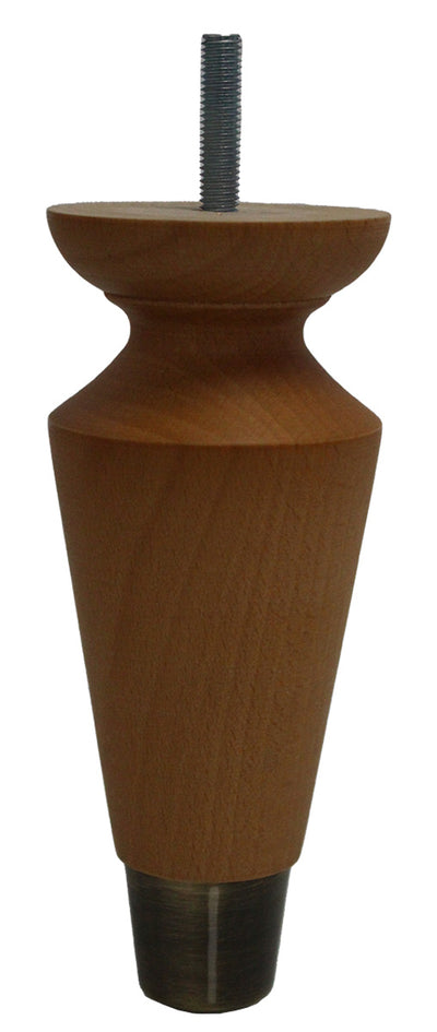 Wooden Legs with Brushed Antique Cups / Dark Natural