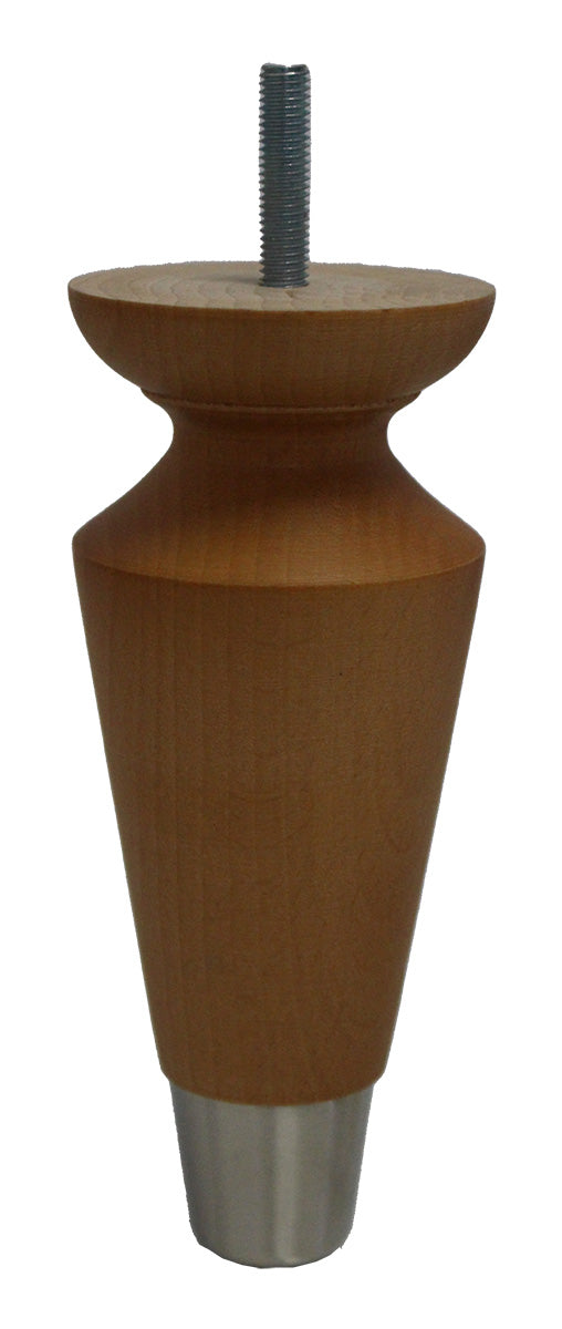 Wooden Legs with Brushed Nickel Cups / Dark Natural