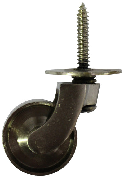 Satin Castor Screw Plate - 1 1/2 Inch (38mm) - Including Screws