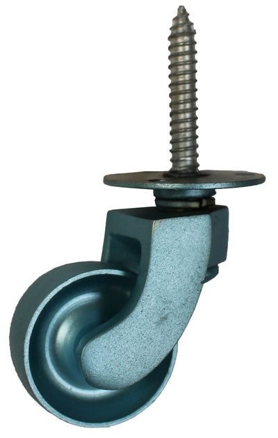 Sky Blue Brass Castor Screw Plate - 1 1/4 Inch (32mm) - Including Screws