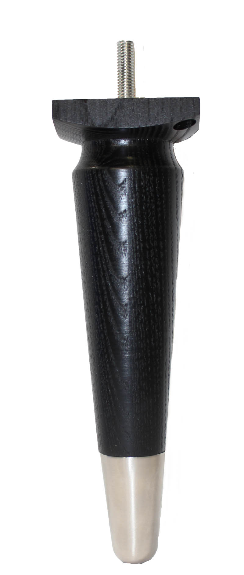 Tia Furniture Legs - Ash Black Finish - Brushed Chrome Slipper Cups - Set of 4