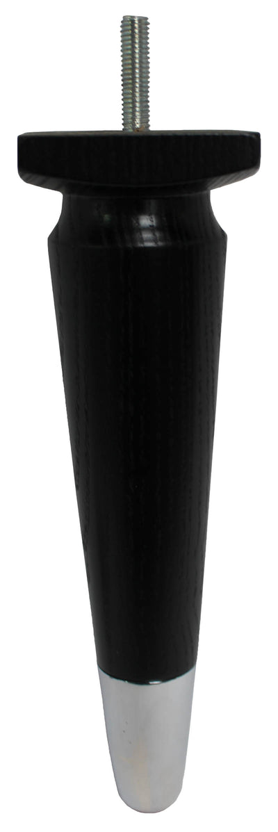 Tia Furniture Legs - Ash Black Finish - Chrome Slipper Cups - Set of 4