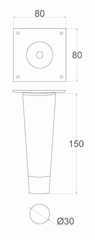 Vale Tapered Furniture Legs With White Cup 